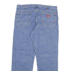 DICKIES Mens Regular Blue Denim Jeans W38 L30 Cotton Blend Zip Casual Workwear