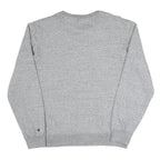 CHAMPION Mens Grey Crew Neck S Cotton Blend Sweatshirt Logo Sleeve