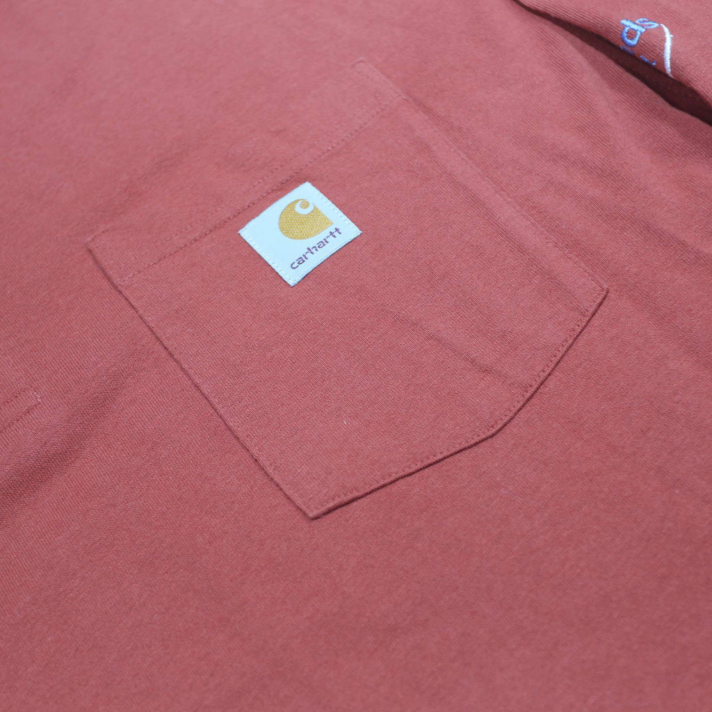 CARHARTT Mens Rust Orange Workwear Pocket Long Sleeve Henley XL Cotton Blend
