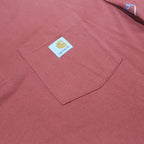 CARHARTT Mens Rust Orange Workwear Pocket Long Sleeve Henley XL Cotton Blend