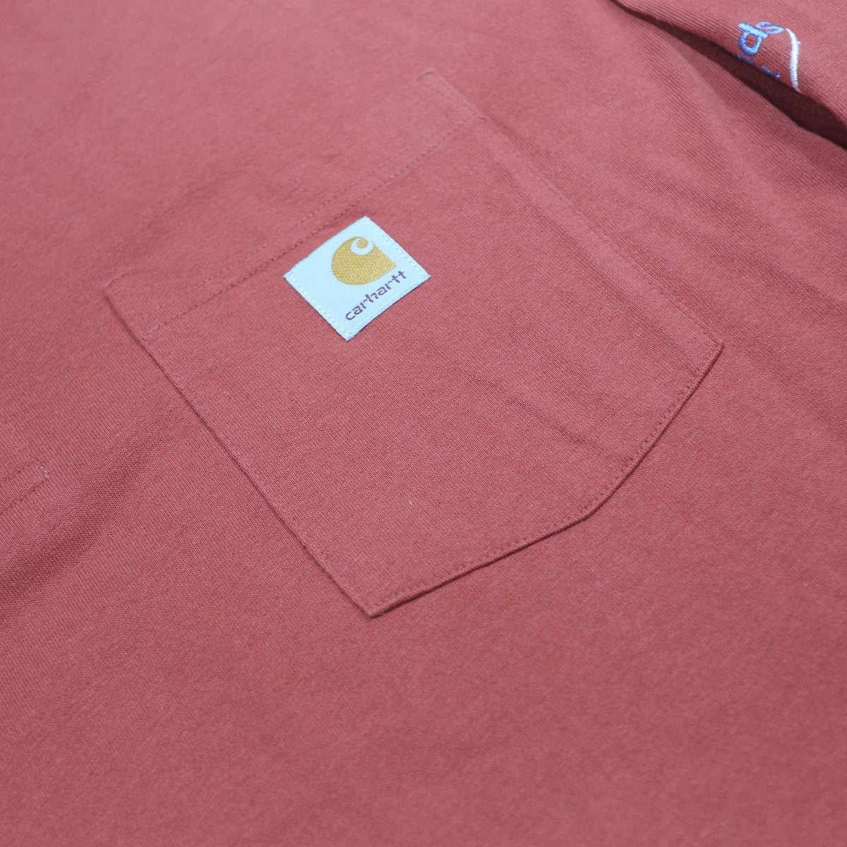 CARHARTT Mens Rust Orange Workwear Pocket Long Sleeve Henley XL Cotton Blend