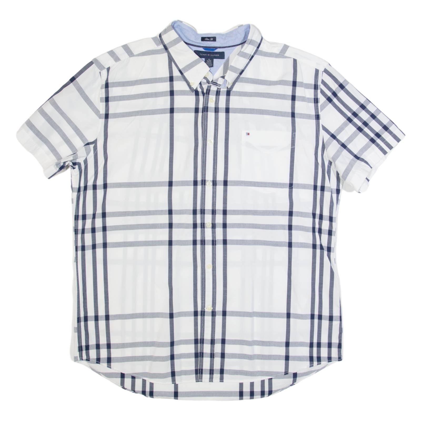 TOMMY HILFIGER Slim Fit Mens Shirt White Check XL