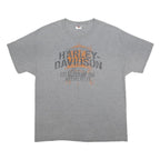 HARLEY DAVIDSON Mens Grey & Orange Graphic T-Shirt XL Short Sleeve Crew Neck