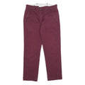 LEVI'S Mens Cotton Blend Burgundy Slim Straight Trousers W30 L27 Casual Wear