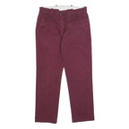 LEVI'S Mens Cotton Blend Burgundy Slim Straight Trousers W30 L27 Casual Wear