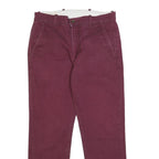 LEVI'S Mens Cotton Blend Burgundy Slim Straight Trousers W30 L27 Casual Wear