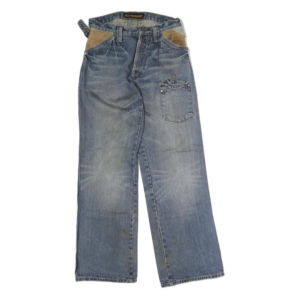 ALFAMACHINE Mens Jeans Blue Regular Straight Denim Medium W38 L32 Workwear