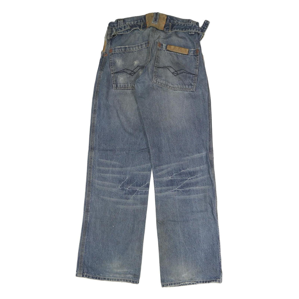 ALFAMACHINE Mens Jeans Blue Regular Straight Denim Medium W38 L32 Workwear