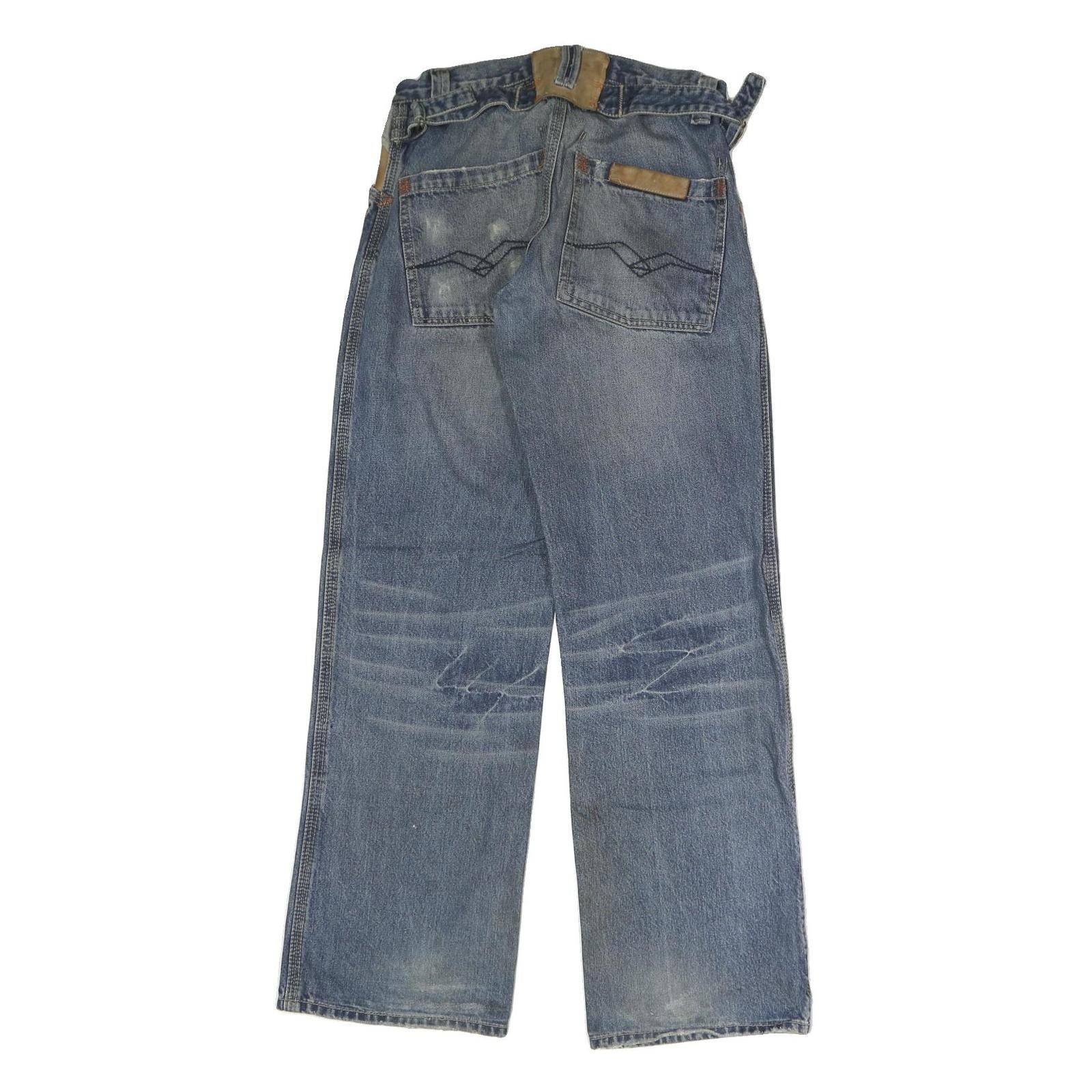 ALFAMACHINE Mens Jeans Blue Regular Straight Denim Medium W38 L32 Workwear