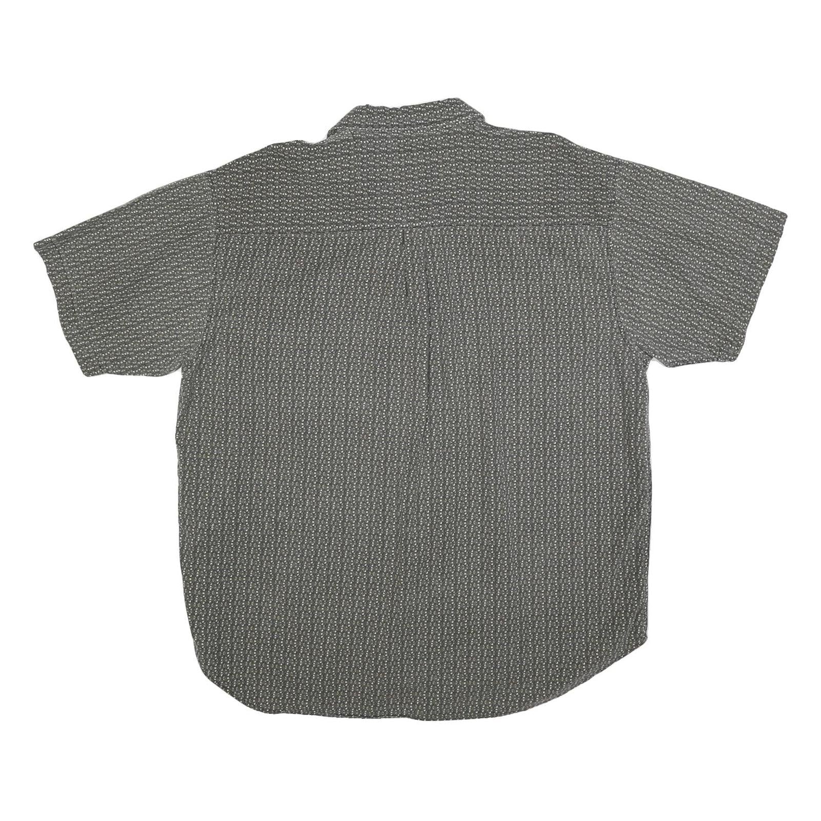FADED GLORY Mens Grey & White Patterned Shirt XL Cotton Blend Casual Button Down