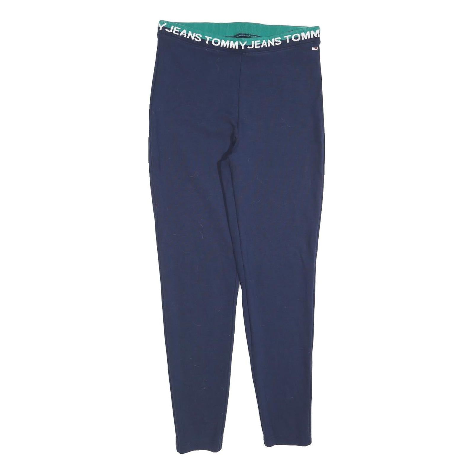 TOMMY JEANS Womens Joggers Navy Blue Slim Tapered M W28 L28 Logo Waistband