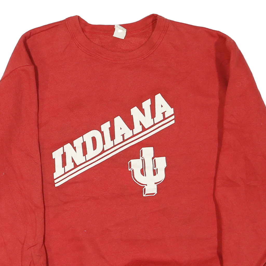 INDIANA Mens Red Sweatshirt M Cotton Blend Crew Neck Long Sleeve Casual