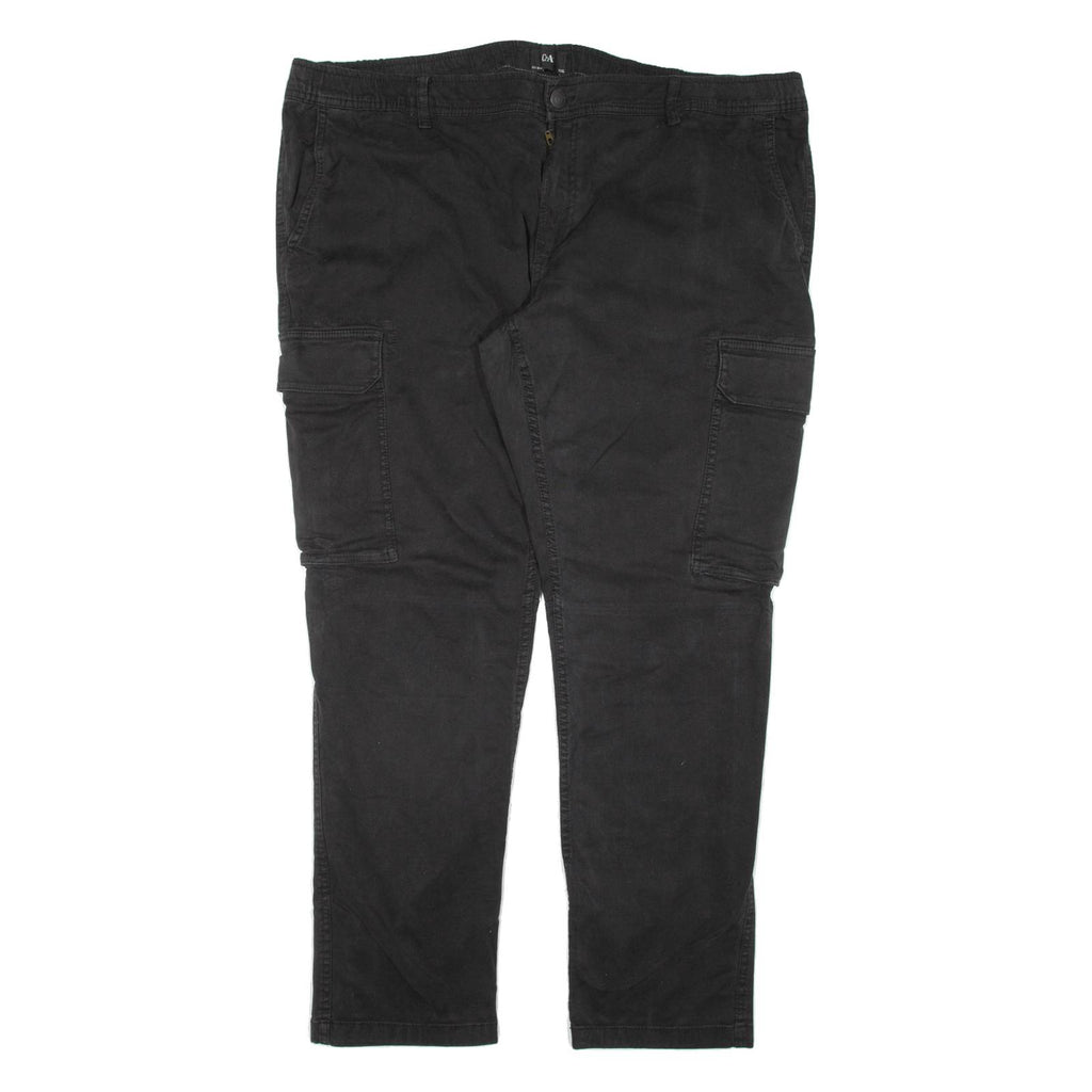C&A Cargo Mens Trousers Black Regular Tapered W43 L31