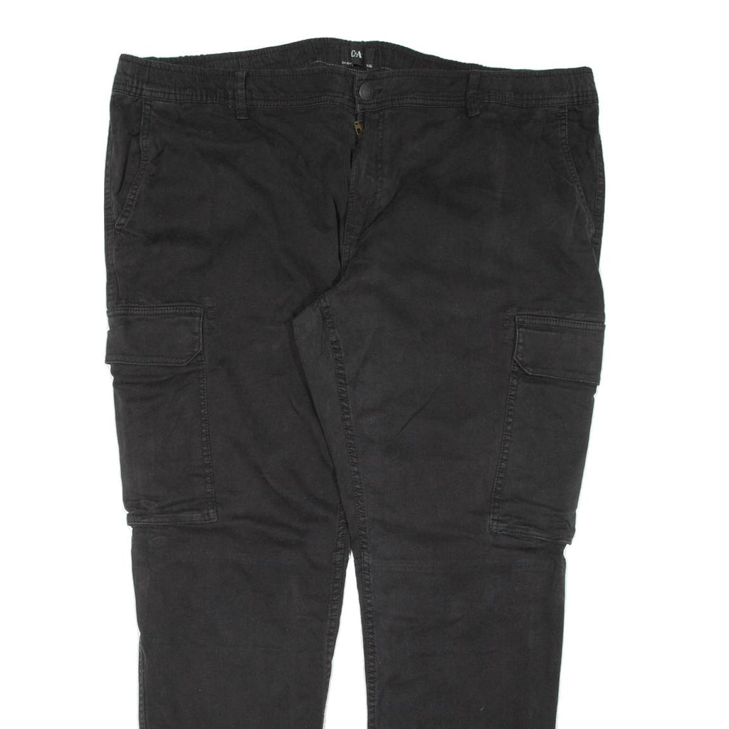 C&A Cargo Mens Trousers Black Regular Tapered W43 L31
