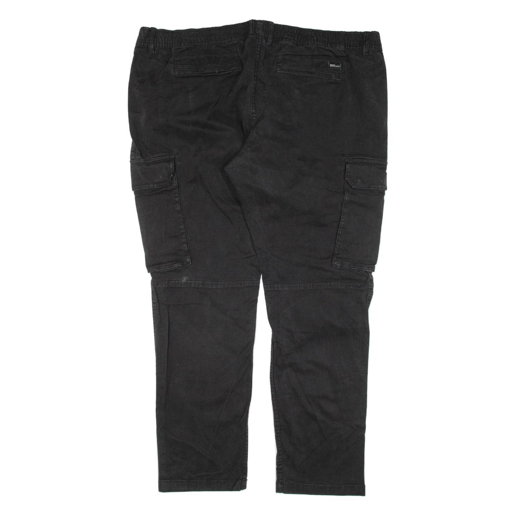 C&A Cargo Mens Trousers Black Regular Tapered W43 L31