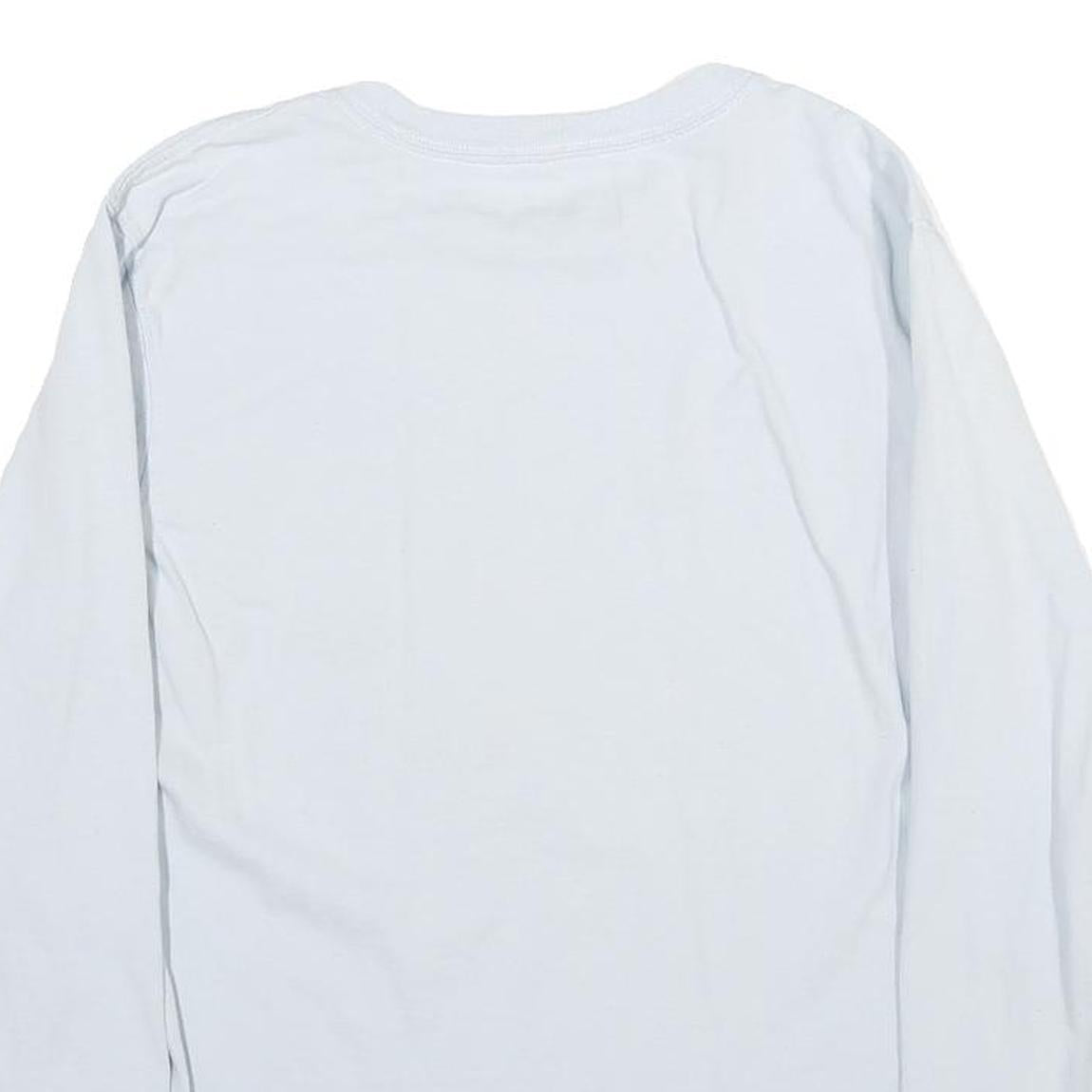 CARHARTT Mens White Long Sleeve Crew Neck T-Shirt S Cotton Logo Sleeve Print