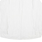 LIBERTY Mens White & Grey Striped Cotton Shirt L Button Front Casual Long Sleeve