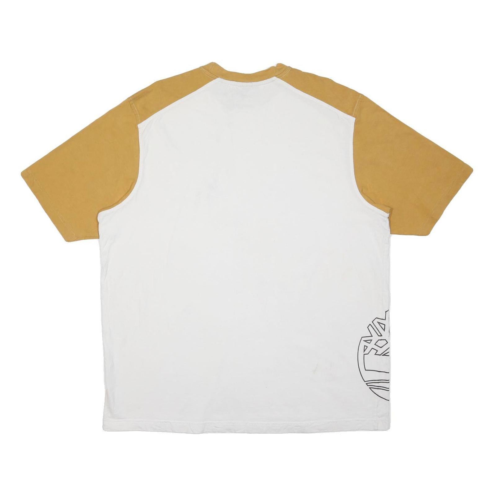 TIMBERLAND Mens White & Brown Graphic T-Shirt 2XL Short Sleeve Crew Neck Cotton