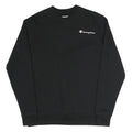 CHAMPION Mens Black Crew Neck S Sweatshirt Cotton Blend Classic Logo