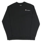 CHAMPION Mens Black Crew Neck S Sweatshirt Cotton Blend Classic Logo