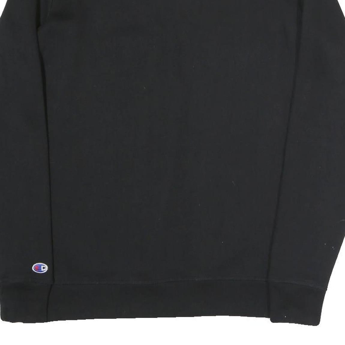 CHAMPION Mens Black Crew Neck S Sweatshirt Cotton Blend Classic Logo