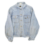 LEE Mens Blue Denim Jacket XL Cotton Blend Button Closure Classic Fit Casual