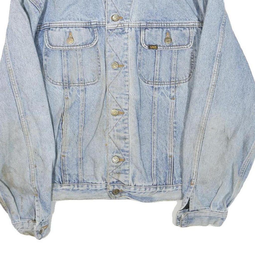LEE Mens Blue Denim Jacket XL Cotton Blend Button Closure Classic Fit Casual