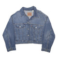 LEVI'S Womens Blue Denim Button Jacket M Cotton Classic Casual Cropped