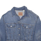LEVI'S Womens Blue Denim Button Jacket M Cotton Classic Casual Cropped