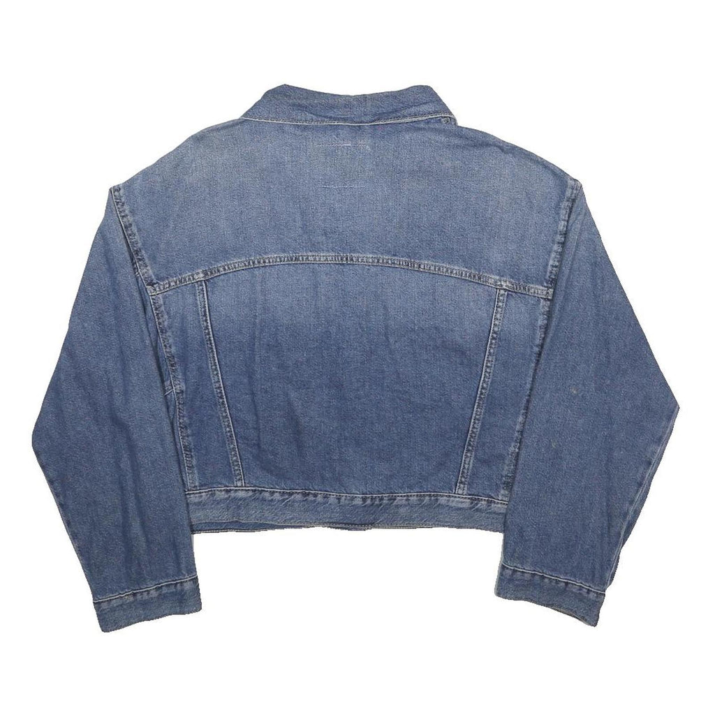 LEVI'S Womens Blue Denim Button Jacket M Cotton Classic Casual Cropped