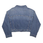 LEVI'S Womens Blue Denim Button Jacket M Cotton Classic Casual Cropped
