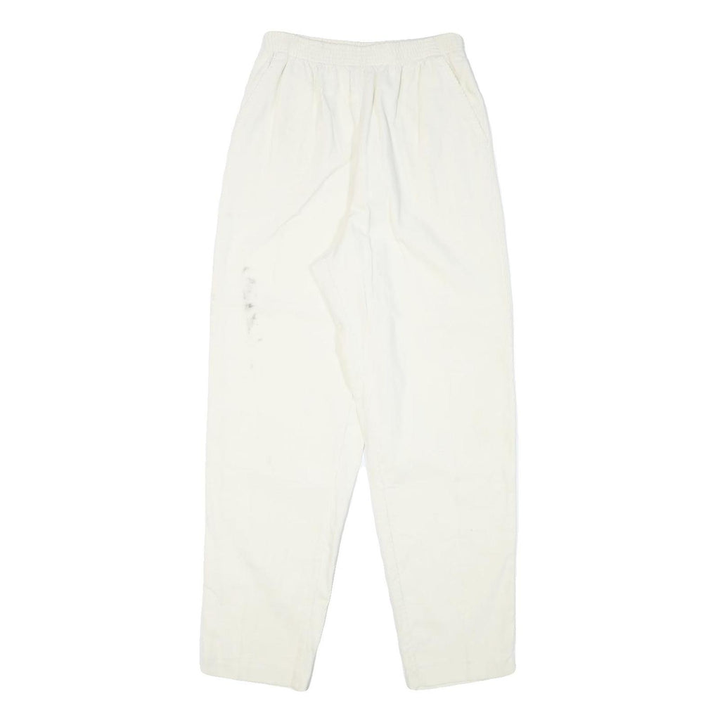 SEASON TICKET Womens Cotton Blend White Relaxed Straight Trousers W24 L28 Casual