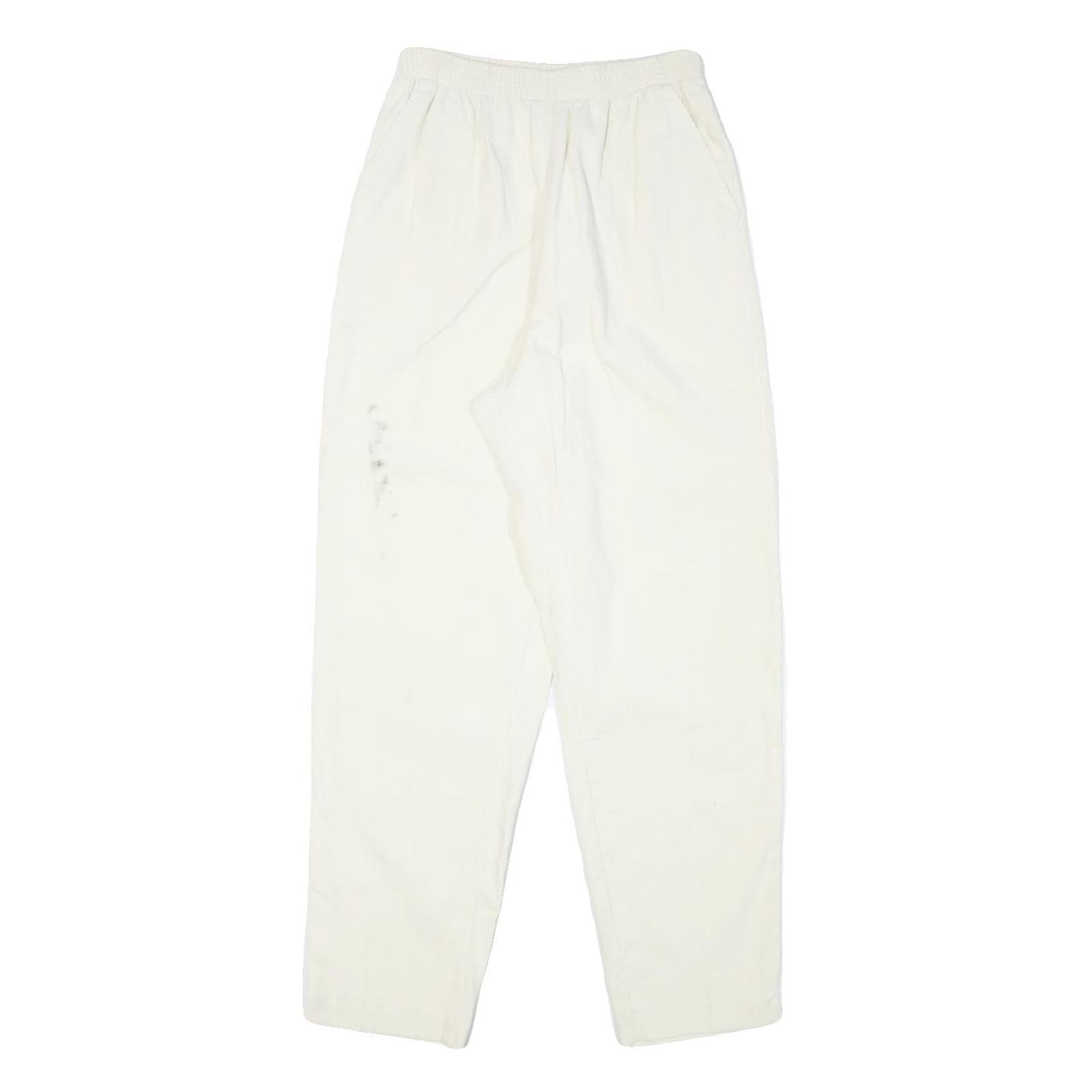 SEASON TICKET Womens Cotton Blend White Relaxed Straight Trousers W24 L28 Casual