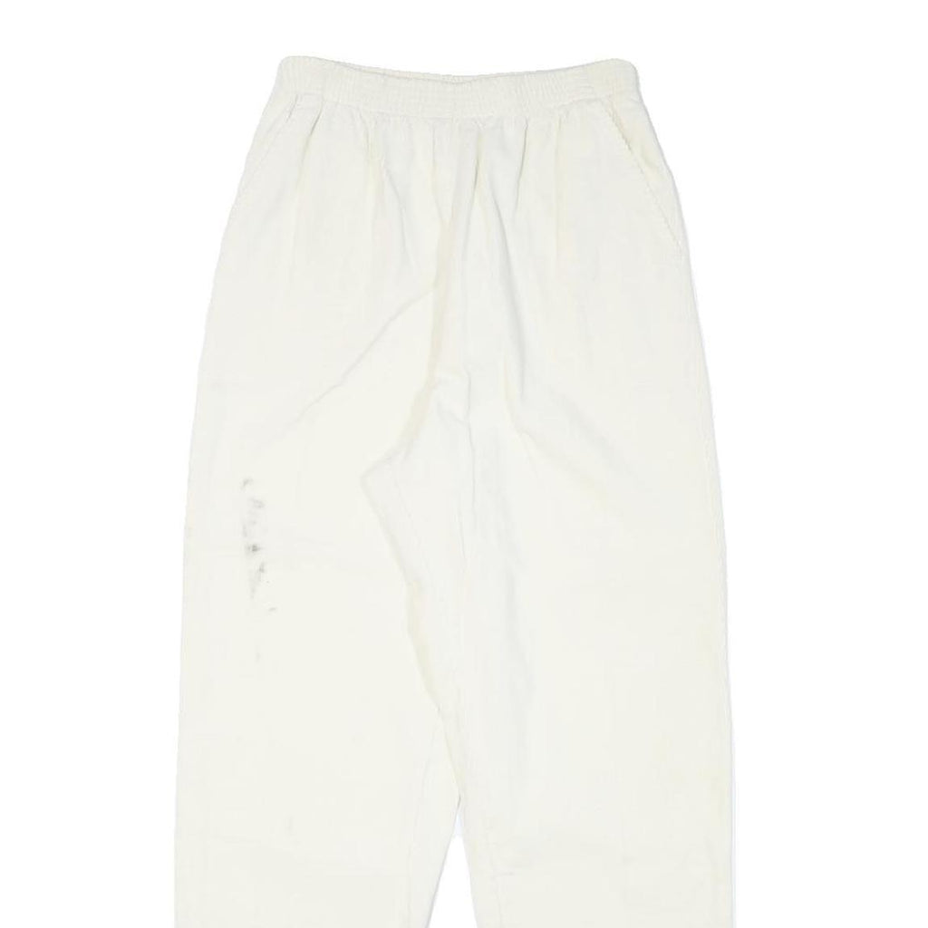SEASON TICKET Womens Cotton Blend White Relaxed Straight Trousers W24 L28 Casual