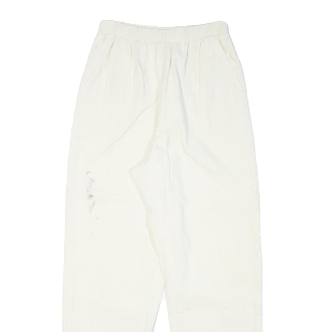 SEASON TICKET Womens Cotton Blend White Relaxed Straight Trousers W24 L28 Casual