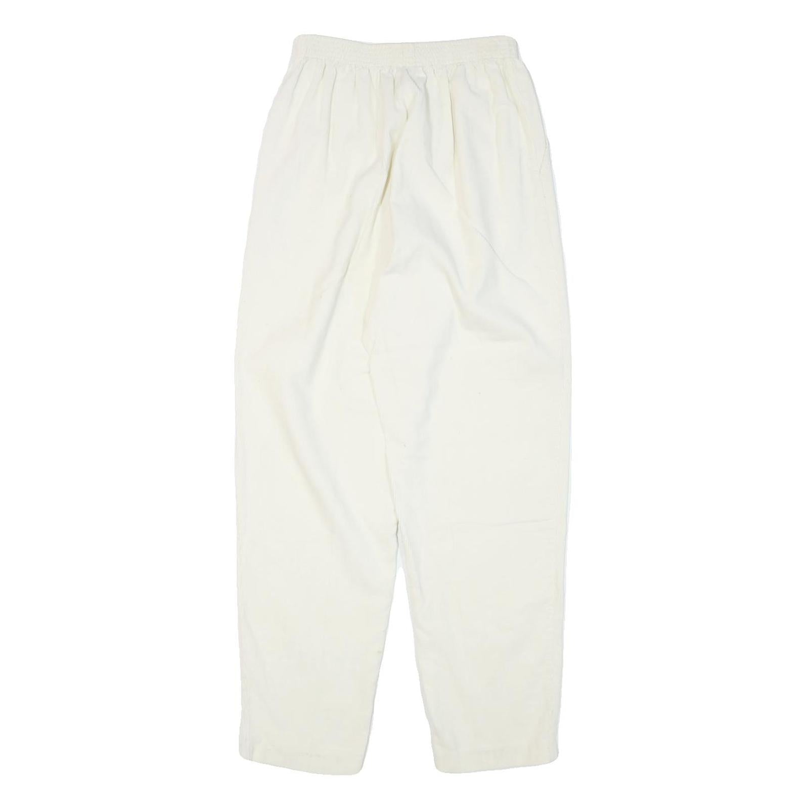 SEASON TICKET Womens Cotton Blend White Relaxed Straight Trousers W24 L28 Casual