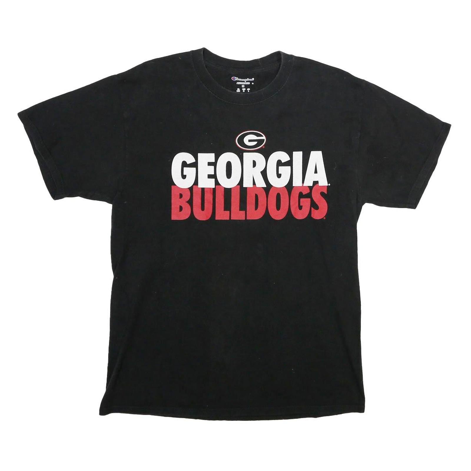CHAMPION Mens Black Georgia Bulldogs Graphic T-Shirt M Short Sleeve Crew Neck