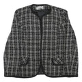 VIA NOLA Womens Black & White Tweed Jacket S Cotton Blend Classic Style