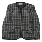 VIA NOLA Womens Black & White Tweed Jacket S Cotton Blend Classic Style