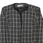 VIA NOLA Womens Black & White Tweed Jacket S Cotton Blend Classic Style