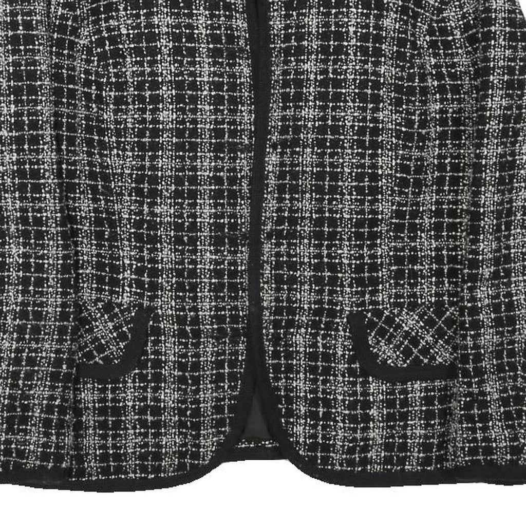VIA NOLA Womens Black & White Tweed Jacket S Cotton Blend Classic Style