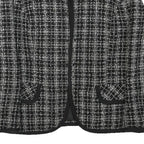 VIA NOLA Womens Black & White Tweed Jacket S Cotton Blend Classic Style