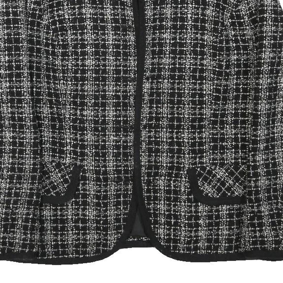 VIA NOLA Womens Black & White Tweed Jacket S Cotton Blend Classic Style