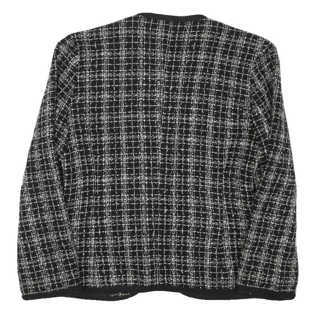 VIA NOLA Womens Black & White Tweed Jacket S Cotton Blend Classic Style