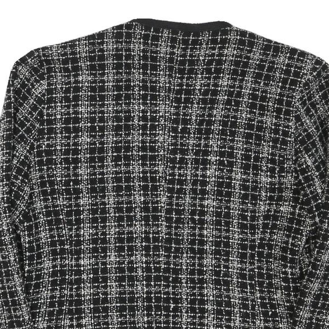 VIA NOLA Womens Black & White Tweed Jacket S Cotton Blend Classic Style