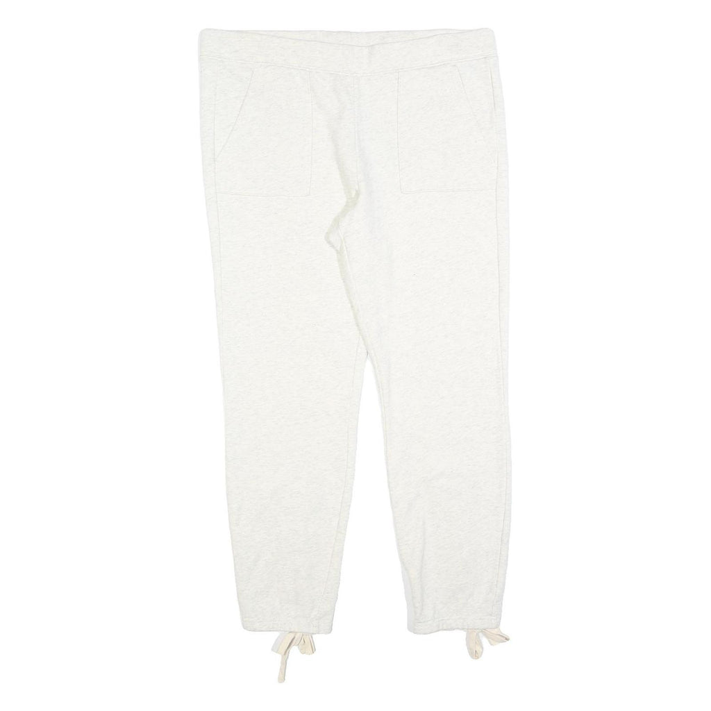 PAM & GELA Womens Joggers White Cotton Blend Regular Fit Tapered Leg L W36 L28