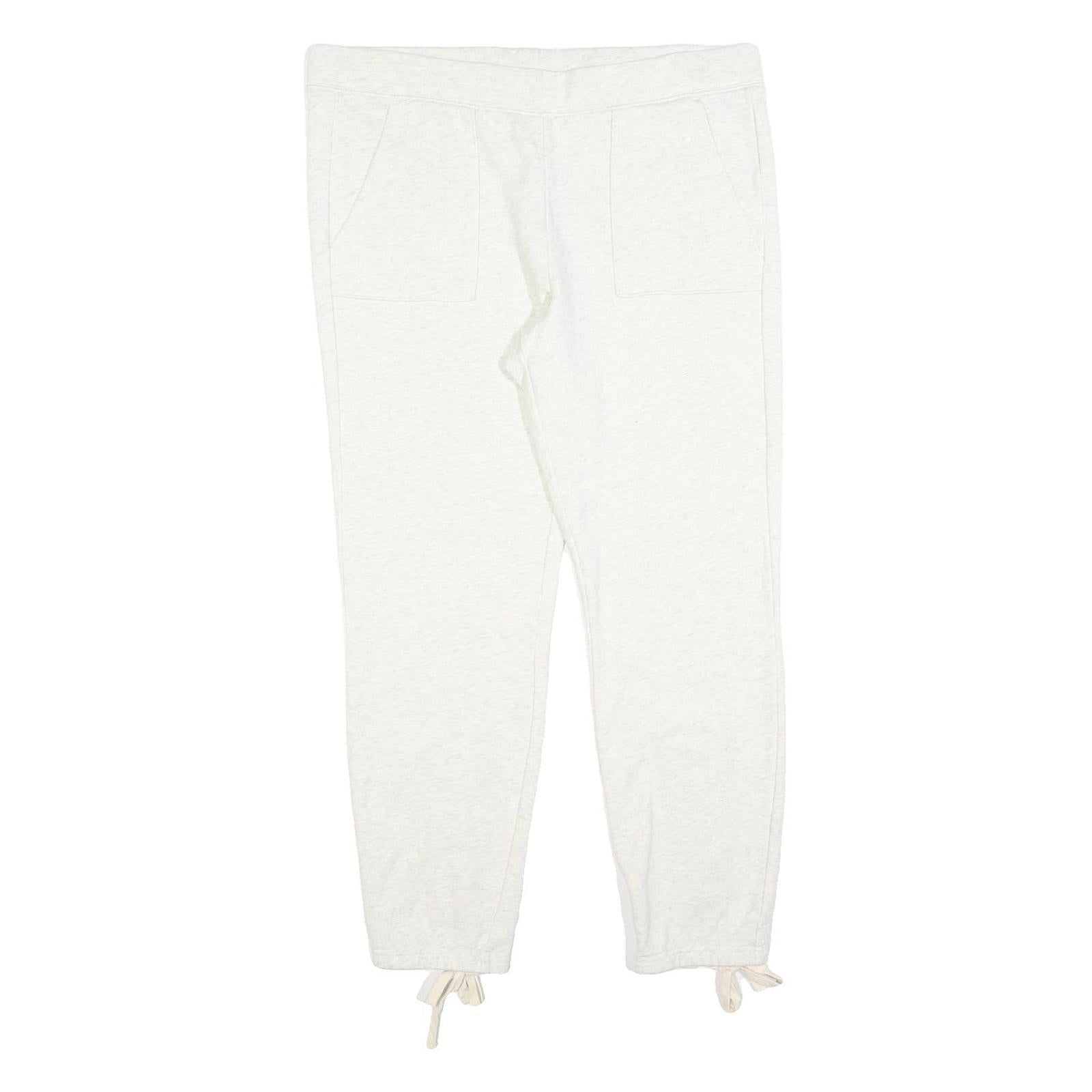 PAM & GELA Womens Joggers White Cotton Blend Regular Fit Tapered Leg L W36 L28