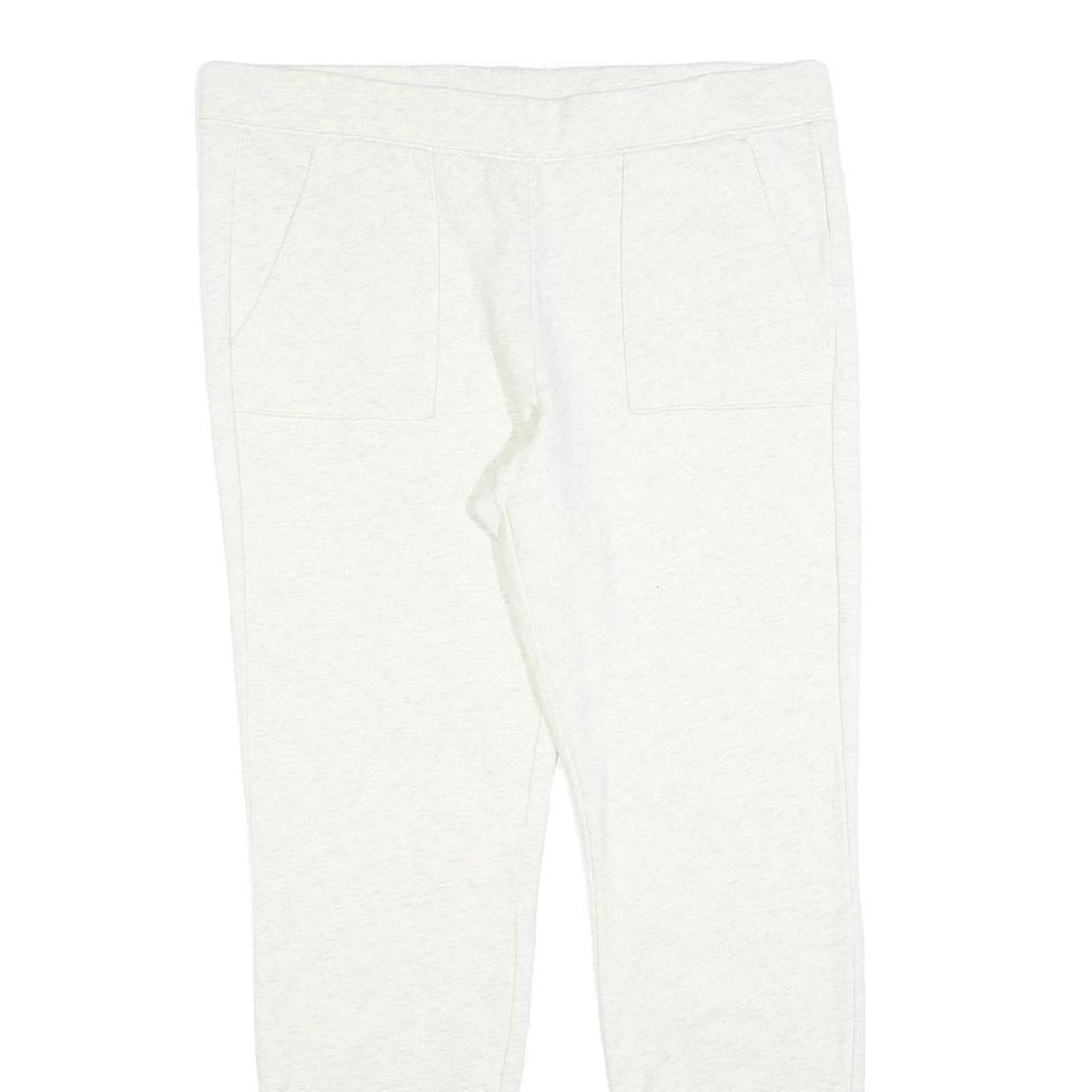 PAM & GELA Womens Joggers White Cotton Blend Regular Fit Tapered Leg L W36 L28