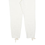 PAM & GELA Womens Joggers White Cotton Blend Regular Fit Tapered Leg L W36 L28