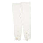 PAM & GELA Womens Joggers White Cotton Blend Regular Fit Tapered Leg L W36 L28